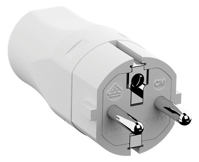BACHMANN Schutzkontaktstecker 16A 250V 960.201 Kst IP20 ws ger