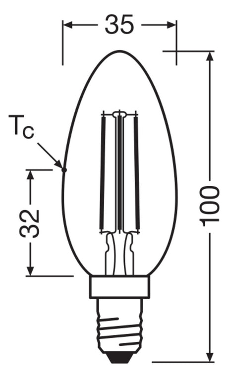 LEDVANCE LED-Kerzenlampe FM E14 4,2W ws LED Classic B 40 Fil DIM CRI97 S 4. 2700