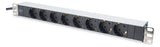 ASSMANN ELEKTRO 1HE Alu. PDU 8-fach 8x Schutzkontakt 16A DN-95401