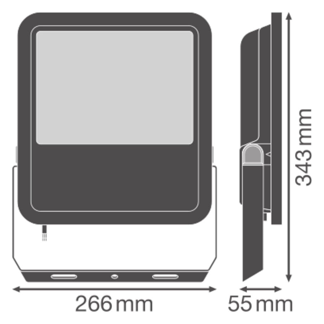 LEDVANCE LED-Anbaustrahler 54-67W EVG sw FL AREA V 67W ML 840 A48X85 BK 1LED ws
