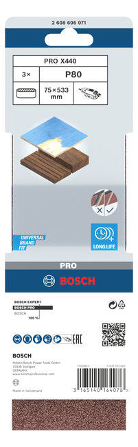 BOSCH-EW Schleifpapier K80 533x75mm 2608606071