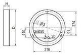 RIDI LED-Anbaustrahler 37W Konv 1LED ws ADLR 410/6000-830 OS 3000K ws 4732lm ws