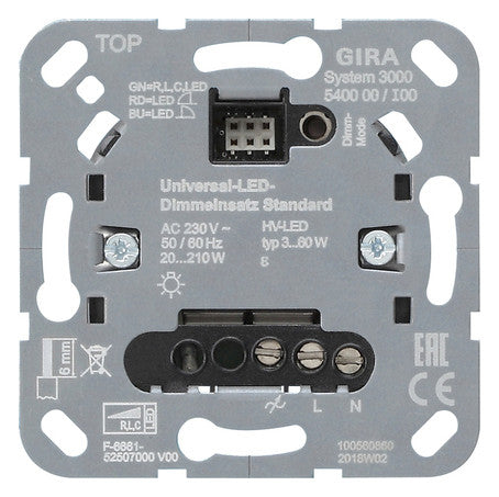 GIRA Dimmer uni 20-210W UP System 3000 540000 Lichtwertspeicher