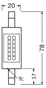 LEDVANCE LED-Röhrenlampe R7s 7W 2700K ws LED Slim Line 78 60 300° P 7W 827 C 806l