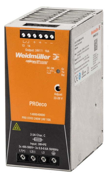 WEIDMÜLLER Wechselstromversorgung DC 10A PRO ECO3 240W 24V 10A 22-28V 272,7VA