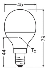 LEDVANCE LED-Lampe E14 P45 4,9W 2700K ws LED Classic P 40 Recycled Plastic 4 470l