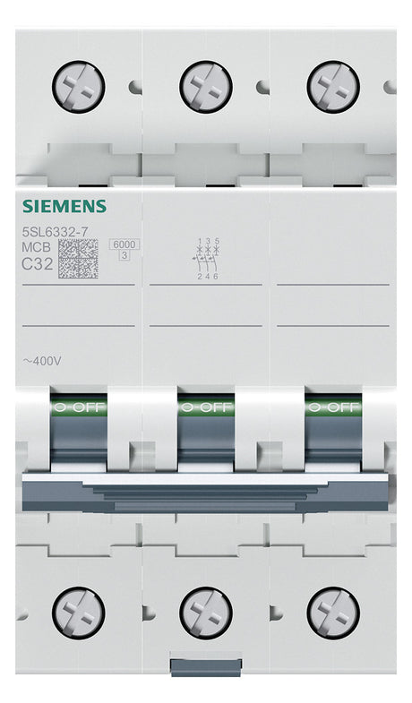 SIEMENS Leitungsschutzschalter UC C 32A 5SL6332-7 3p 400V 3TE 50Hz IP20