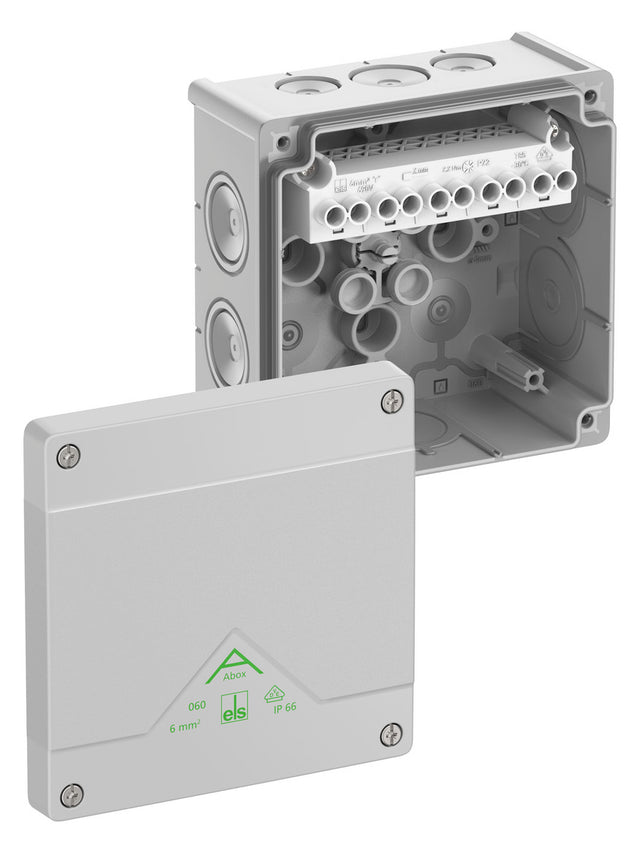 SPELSBERG Abzweigkasten 127x127mm Kst gr Abox 060-6² IP66 IK07 hfr