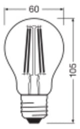 LEDVANCE LED-Lampe FM E27 A60 5,9W 4000K LED Classic A 60 Filament P 5.9W 84 ws
