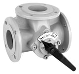 Honeywell CENTRA Dreiwegemischer m.abgewinkeltem Durchg.,Typ DR100FA,PN 6,FL.Anschl.DN100