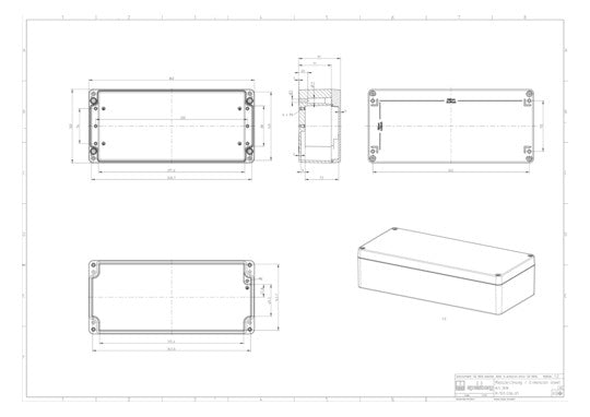 SPELSBERG Leergehäuse alu IP65 geschl AL 3616-9 B160xH360xT90mm