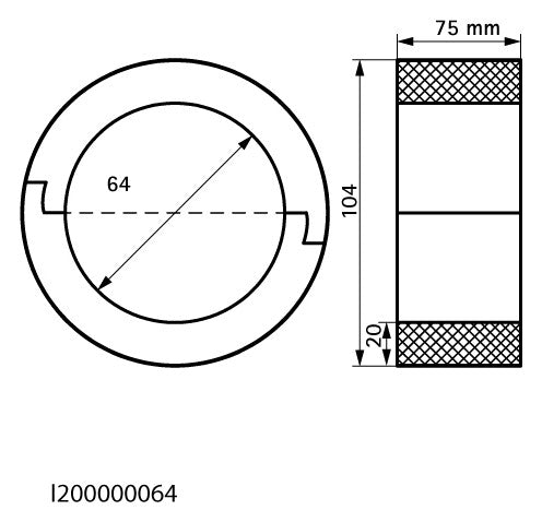 Walraven Kälterohrträger BISOFIX PIR20 64,0 mm L: 75mm -45/+105 C | I200000064