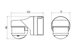 Bewegungsmelder AP 0-280°                         110-240V sw mt IP54