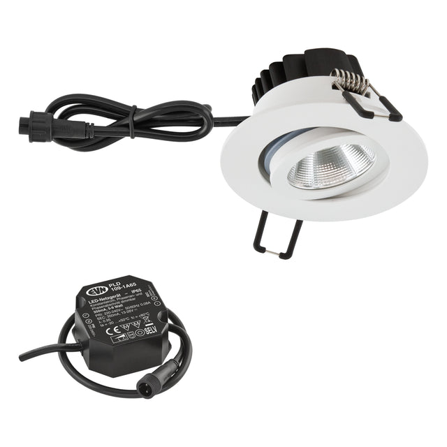 EVN LED-Einbaustrahler 6W Konv dim 1LED PC650N60102 dim ws 3000K ws 620lm ws mt