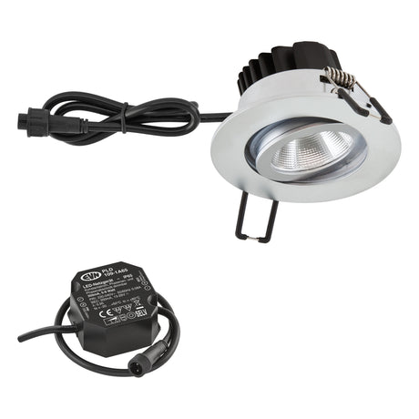 EVN LED-Einbaustrahler 6W Konv dim 1LED PC650N61502 dim chr 3000K ws 620lm chr