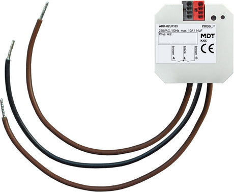 MDT Schaltaktor 2-fach UP, 10A, 230VAC, Kompak AKK-02UP.03