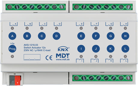 MDT Schaltaktor 12-fach REG,16A,230VAC,C-Last AKS-1216.03