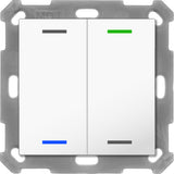 MDT Taster Light 55 2-fach Temp., RGBW, rw, gl, Neu. BE-TAL55T2.01