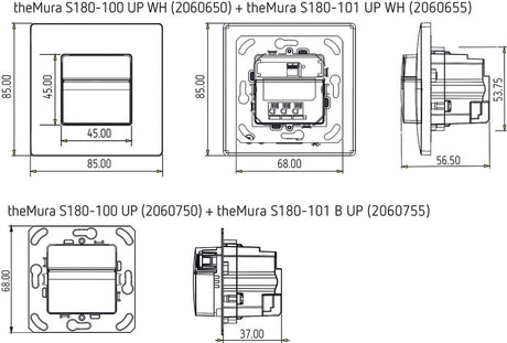 Bewegungsmelder UP 0-180°                         230V gr IP20 fernb