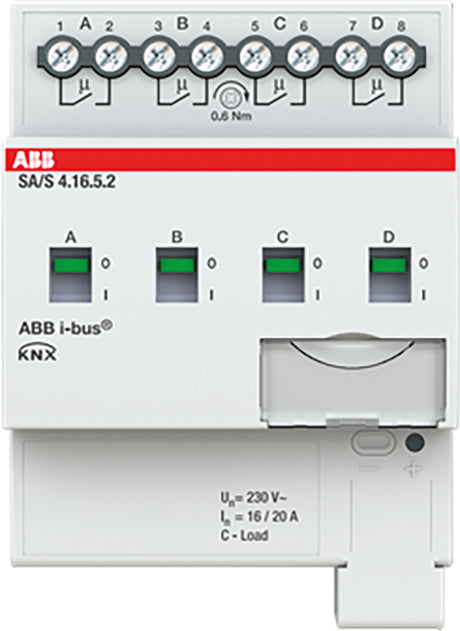 Schaltaktor KNX C-Last                            REG 4TE 4f 20A 3680W