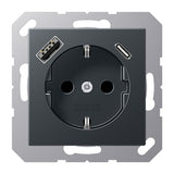 JUNG Steckdose 1f anth mt 1USB-A 1USB-C A 1520-15 C NM UP m.BS IP20 vert