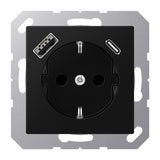 JUNG Steckdose 1f sw mt 1USB-A 1USB-C UP A 1520-15 C SWM m.BS IP20 vert