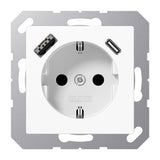 JUNG Steckdose 1f aws glz 1USB-A 1USB-C AS/A A 1520-15 CA WW UP m.BS IP20 vert