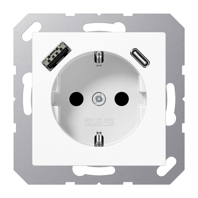 JUNG Steckdose 1f aws glz 1USB-A 1USB-C AS/A A 1520-15 CA WW UP m.BS IP20 vert