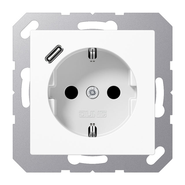 JUNG Steckdose 1f aws glz 1USB-C UP m.BS AS/A A 1520-18 C WW IP20 vert