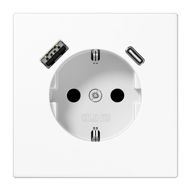 JUNG Steckdose 1f aws glz 1USB-A 1USB-C LS 1520-15 CA WW UP IP20 vert