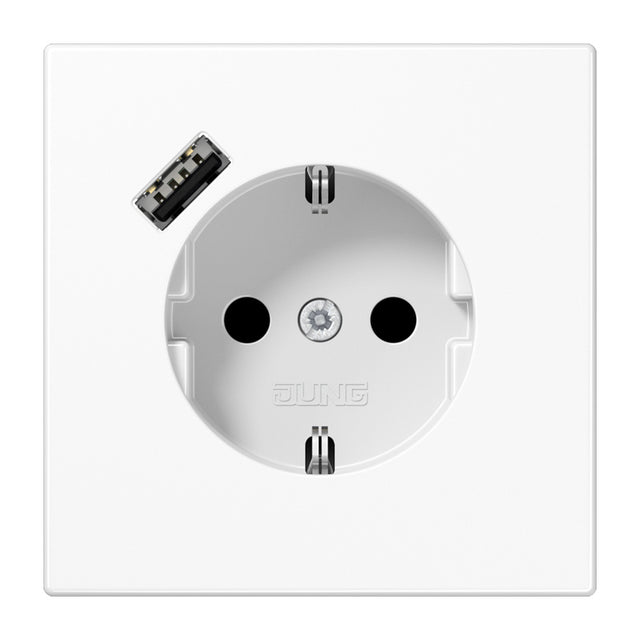 JUNG Steckdose 1f aws glz 1USB-A UP m.BS LS 1520-18 A WW IP20 vert