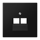 JUNG Vollplatte UAE/IAE 2f sw Schraubbef LS 969-2 UA SWM ohne Beschriftungsfeld