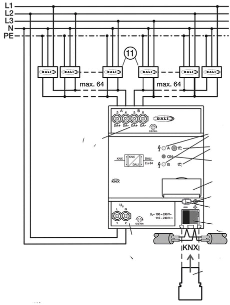 Gateway DALI KNX                                  REG 100-230V LED 4TE