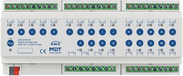 MDT Schaltaktor 24-fach REG,16A,230VAC,C-Last AKS-2416.03