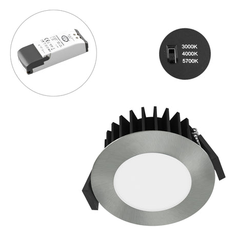 EVN LED-Einbaustrahler 7W Konv dim 1LED L54N071325 dim chr 3000-5700K ws 840lm