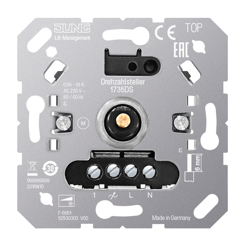 JUNG Drehzahlsteller UP 1,8A 230V 1ph 1735 DS stufenl Schaltkont IP20