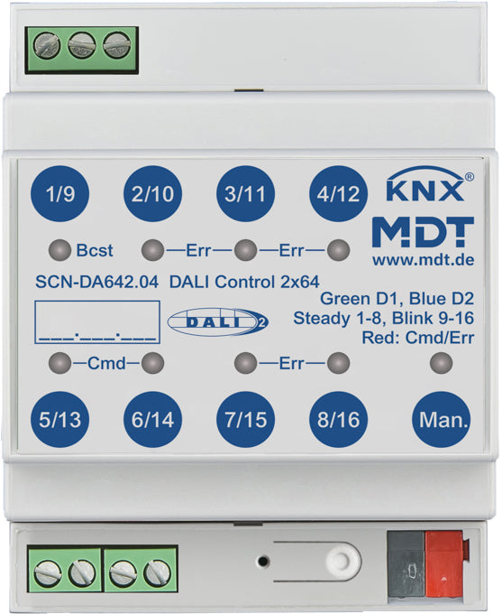 MDT DALI Control 2x64 Gateway 4TE REG SCN-DA642.04