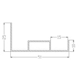 Aufbaurahmen ws                                   Alu L625mm B625mm H51mm