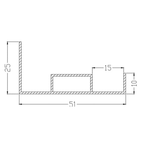 Aufbaurahmen ws                                   Alu L625mm B625mm H51mm