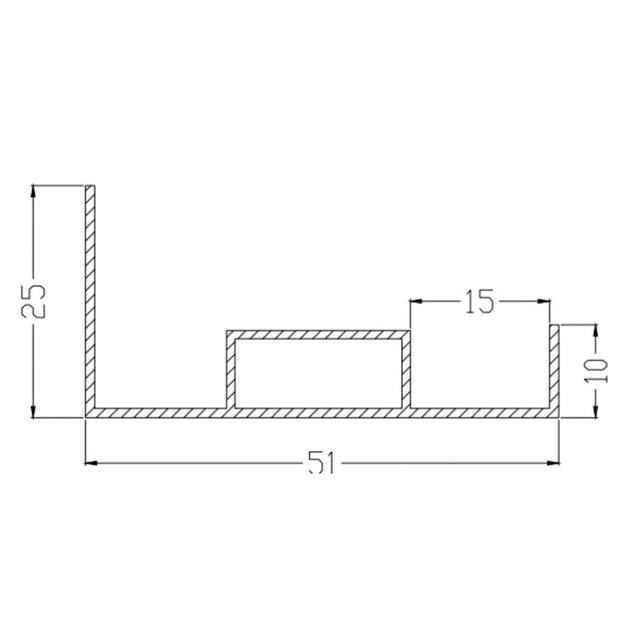 Aufbaurahmen ws                                   Alu L625mm B625mm H51mm