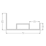 Aufbaurahmen ws                                   Alu L625mm B625mm H51mm