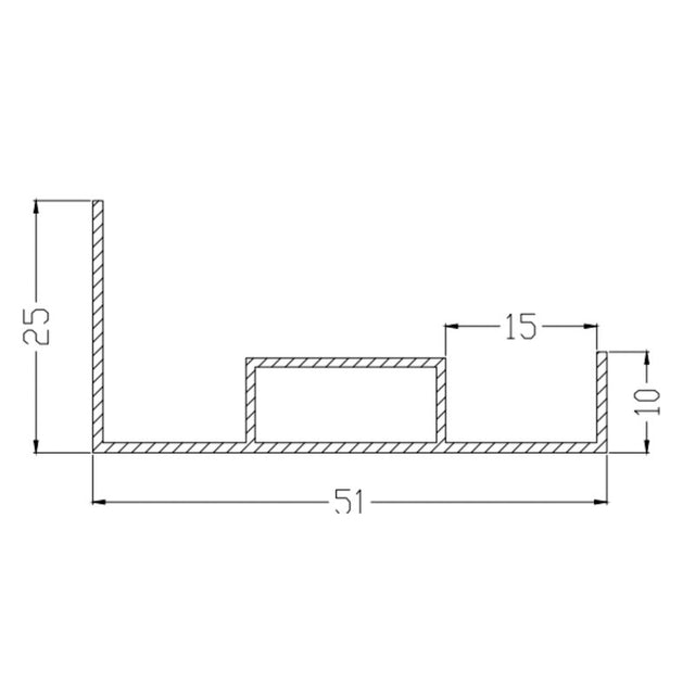 Aufbaurahmen ws                                   Alu L625mm B625mm H51mm