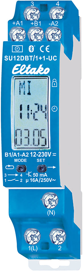 Schaltuhr digi 12-250VUC                          2kan 168h 1TE BT REG 24h