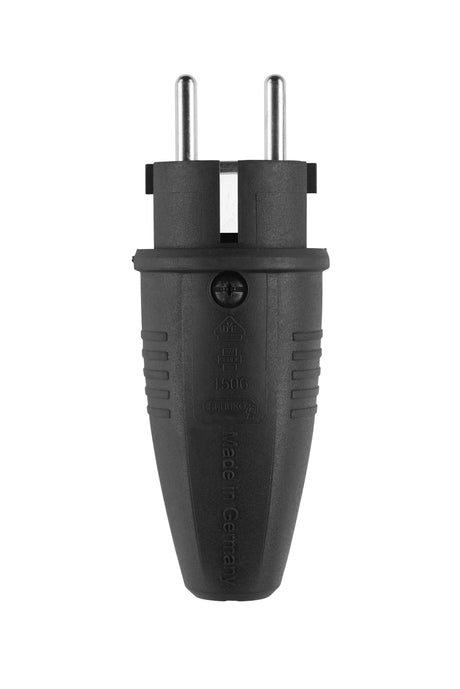 Schutzkontaktstecker 16A                          250V Gummi IP44 ger sw