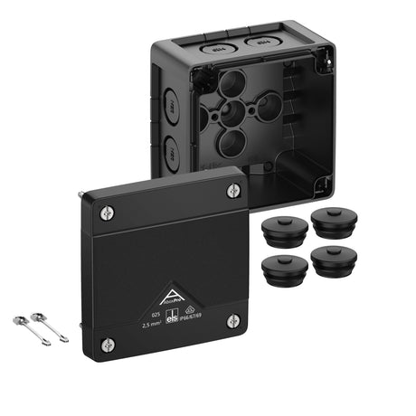 Abzweigkasten 92x92mm                             Kst sw IP66/IP67/IP69