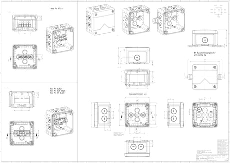 Abzweigkasten 92x92mm                             Kst sw IP66/IP67/IP69