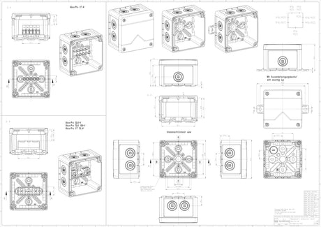 Abzweigkasten 102x102mm                           Kst gr IP68 IK09 hfr