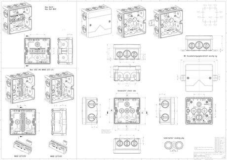 Abzweigkasten 102x102mm                           Kst ws IP66 IK07 hfr