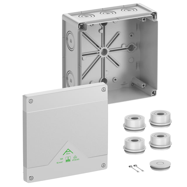 Abzweigkasten 182x182mm                           Kst gr IP55 IK07 hfr