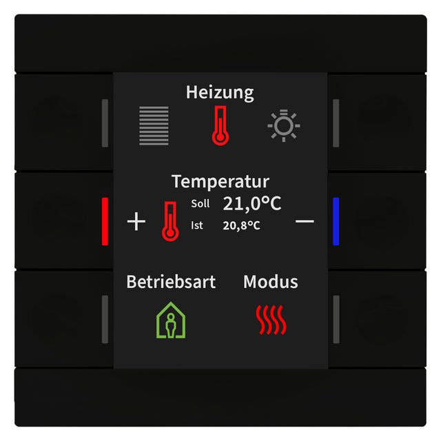 MDT Tastsensor KNX UP sw mt 6f 6pkt LED BE-TAS86T06.02 inkl.Ankoppl m.Display